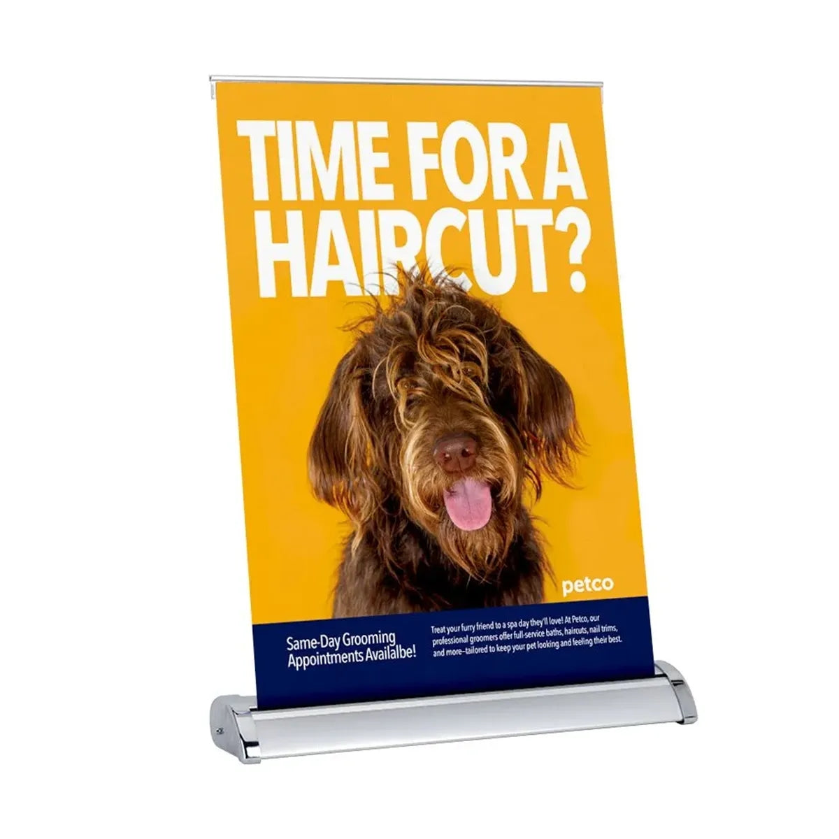 Custom Retractable Tabletop Banner — supplier sample