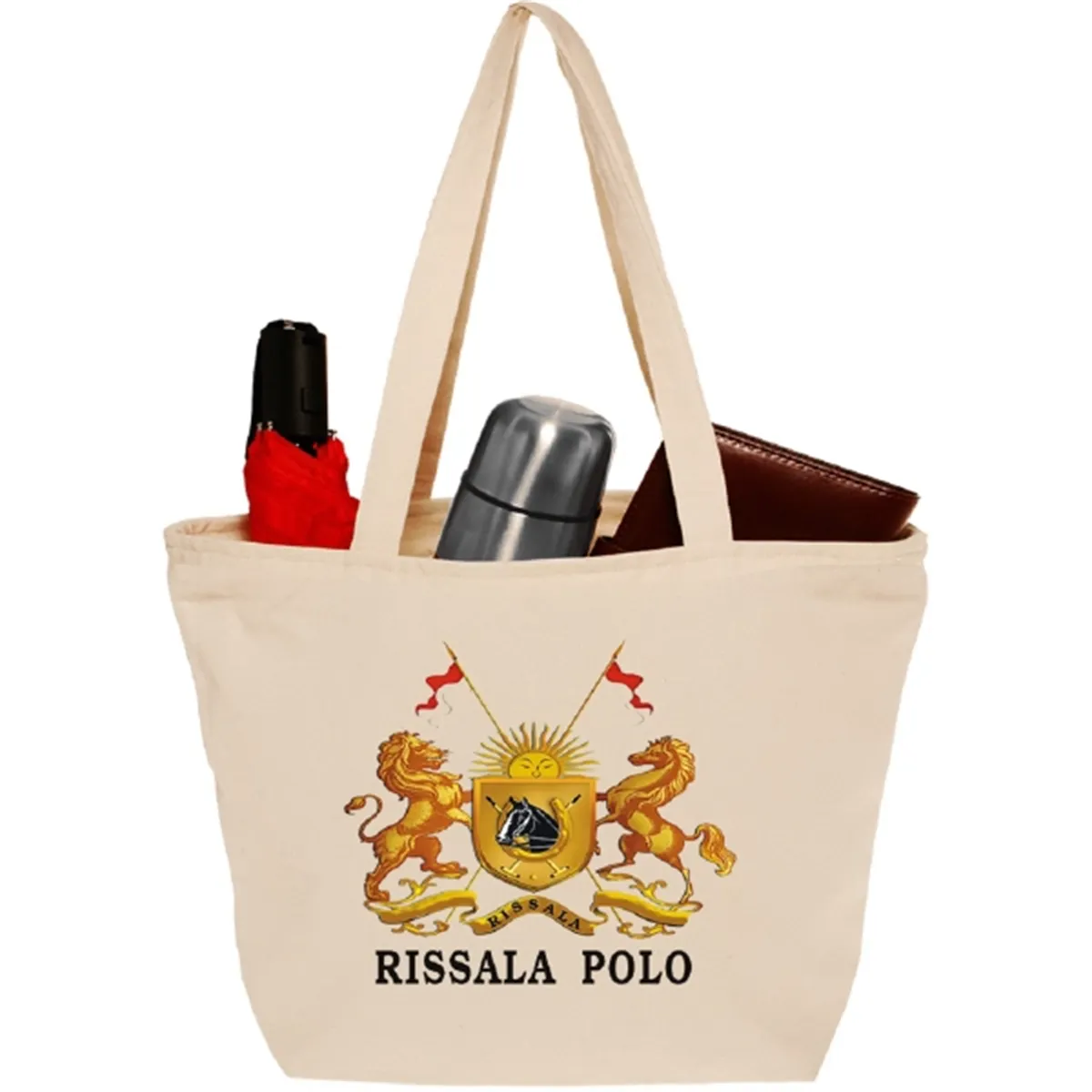 Custom Zippered Cotton Canvas Tote Bag — supplier sample