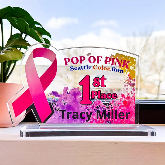 Clear acrylic award with full color custom artwork
