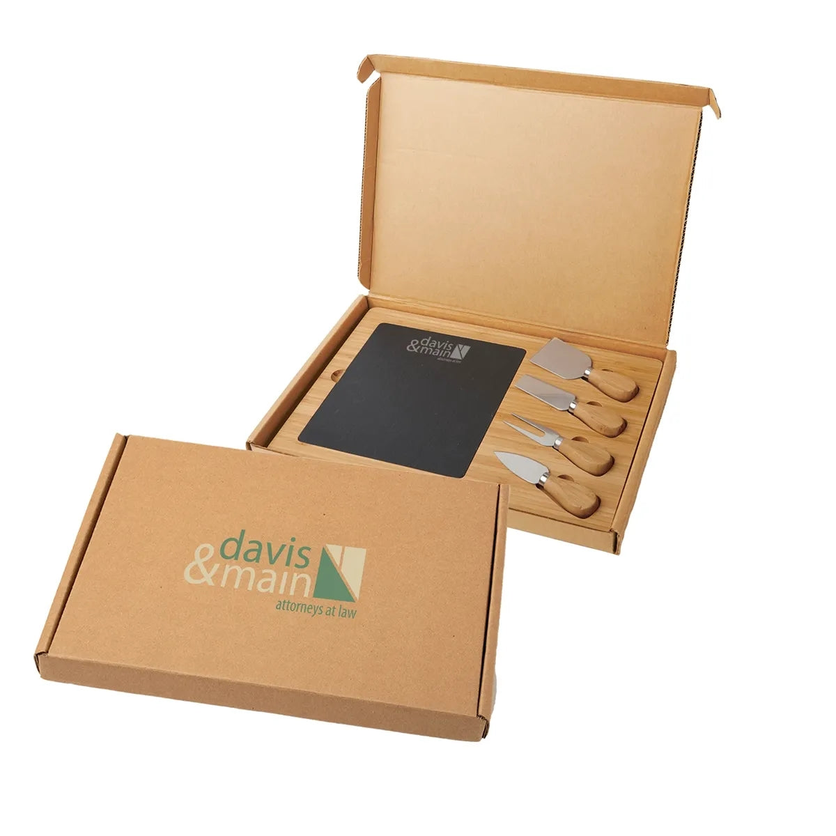 Slate charcuterie board gift set with bamboo tray and tools