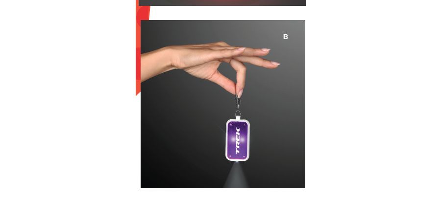 Custom Clip On Safety Light Keychain supplier sample