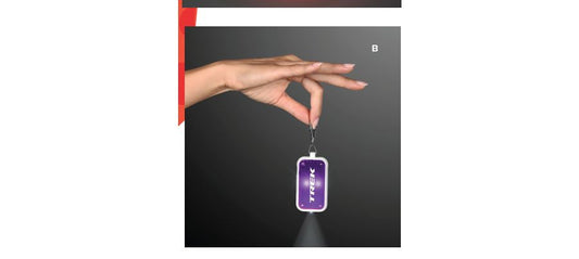 Custom Clip On Safety Light Keychain supplier sample