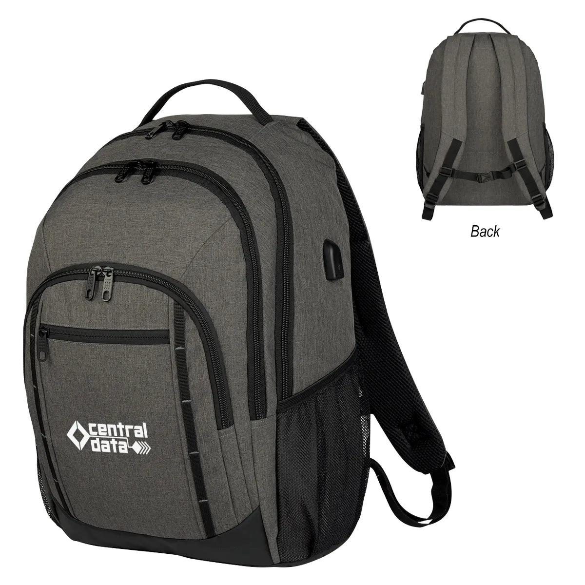 Custom Reagan Heathered Laptop Backpack — supplier sample