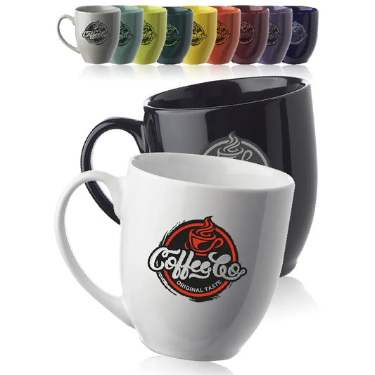 Custom 16 oz Bistro Glossy Ceramic Coffee Mug — supplier sample