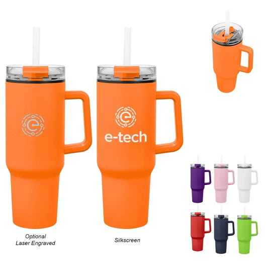 Custom Quest 40 oz Handled Stainless Steel Tumbler — supplier sample
