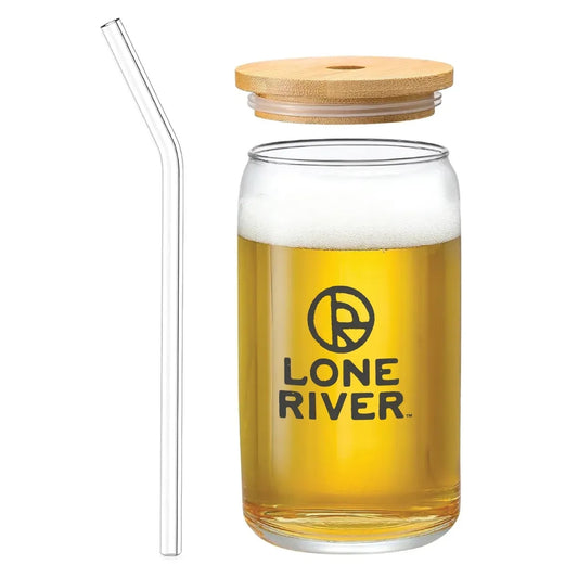 Custom 16 oz Glass Cup with Bamboo Lid & Straw — supplier sample