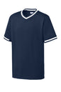 Navy Sport-Tek youth V-neck baseball and softball jersey