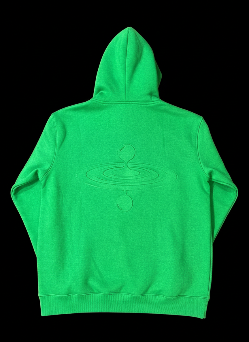 Drop 17 Embossed Oversized Hoodie - Electric Green
