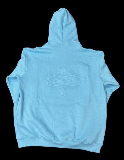 Drop 17 Embossed Oversized Hoodie - Sky Blue