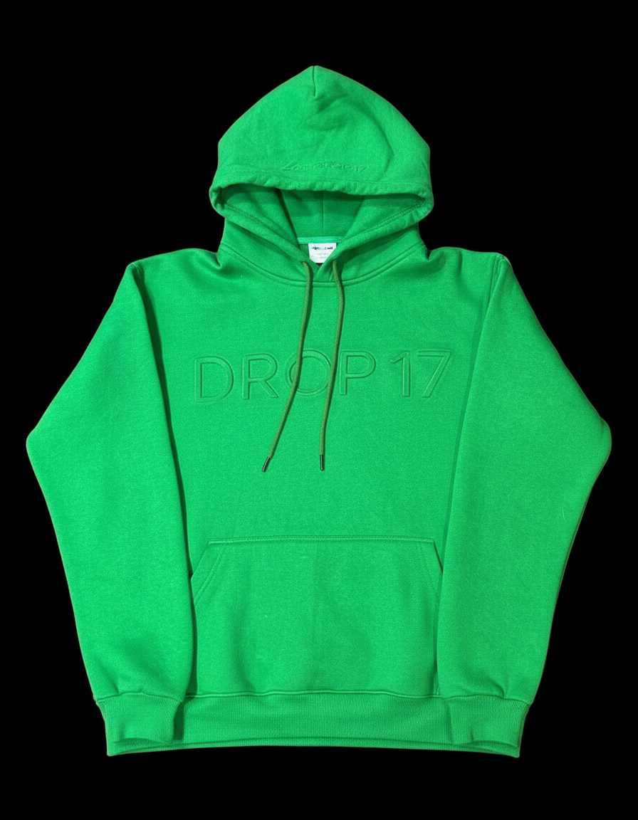 Drop 17 Embossed Oversized Hoodie - Electric Green